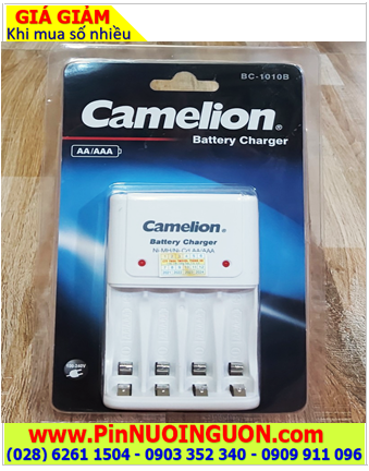 Camelion BC-1010 _máy sạc AA, AAA với 4 rảnh và sạc được 2 đến 4 pin, sạc chậm canh giờ